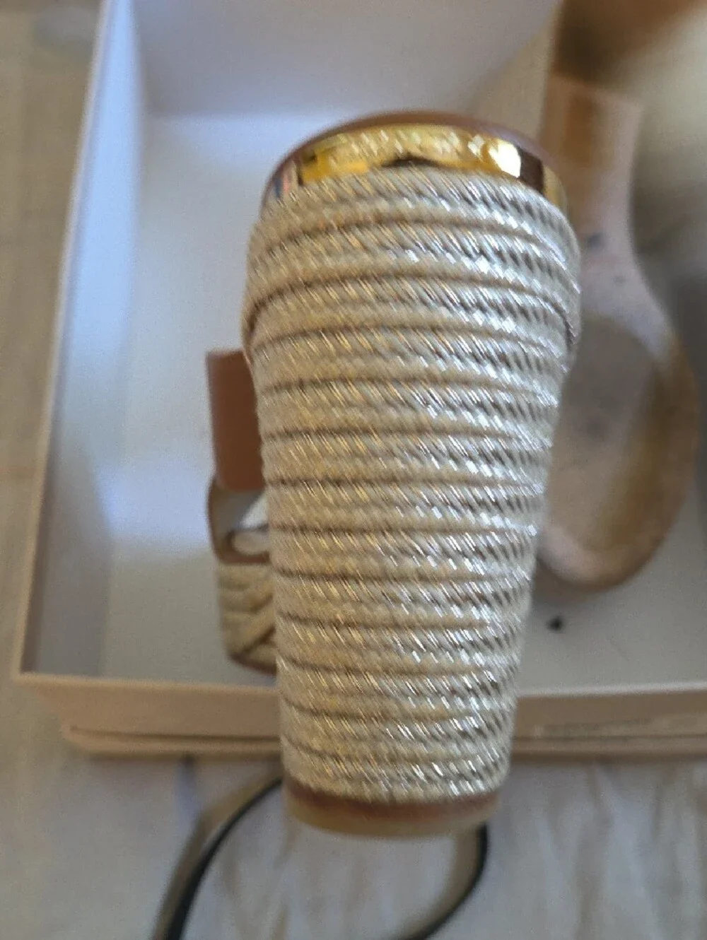 Jimmy Choo Brown Leather Espadrille Wedge Sandals - Picture 5 of 8